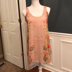 Blush dress with floral print great for spring